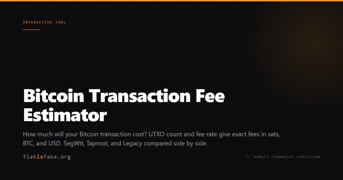 Bitcoin Transaction Fee Estimator | Fiat Is Fake